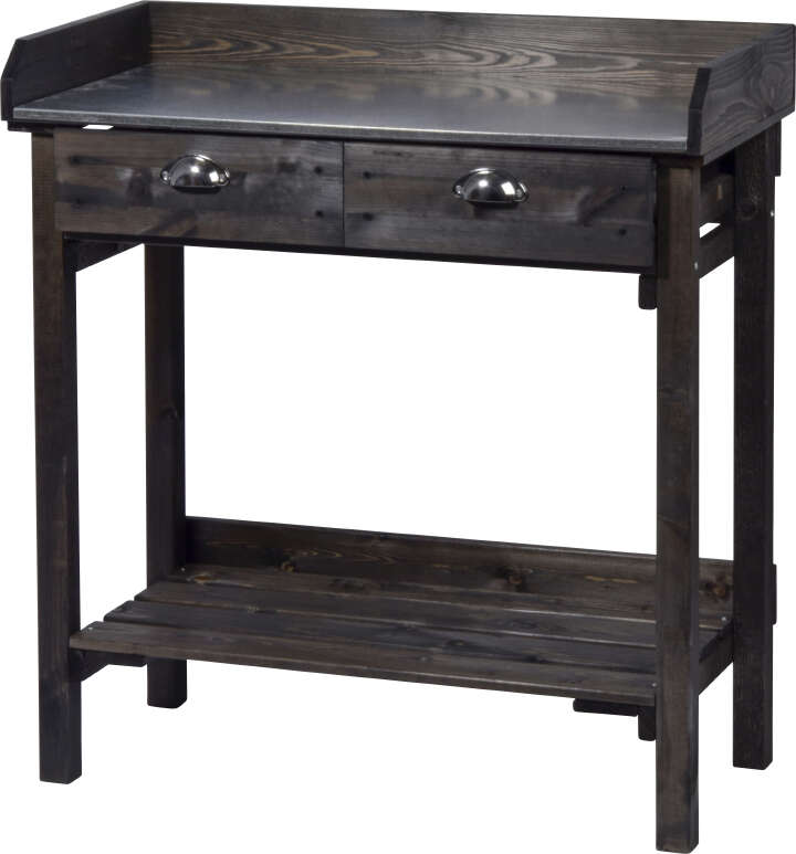 dobar Pflanztisch mit 2 Schubladen, schwarz